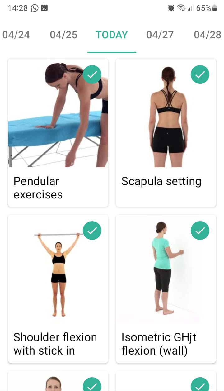 Online exercise program Sternoclavicular injury