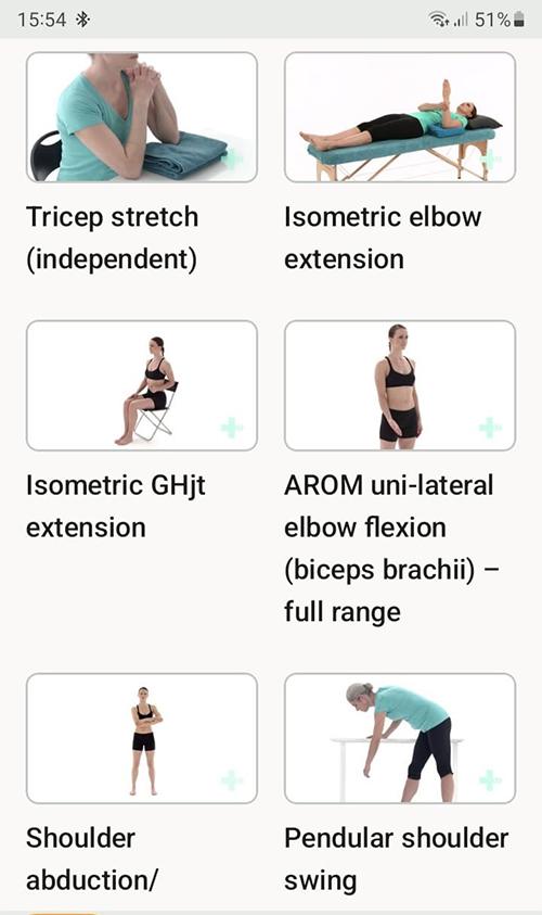 Online exercise program Triceps injury