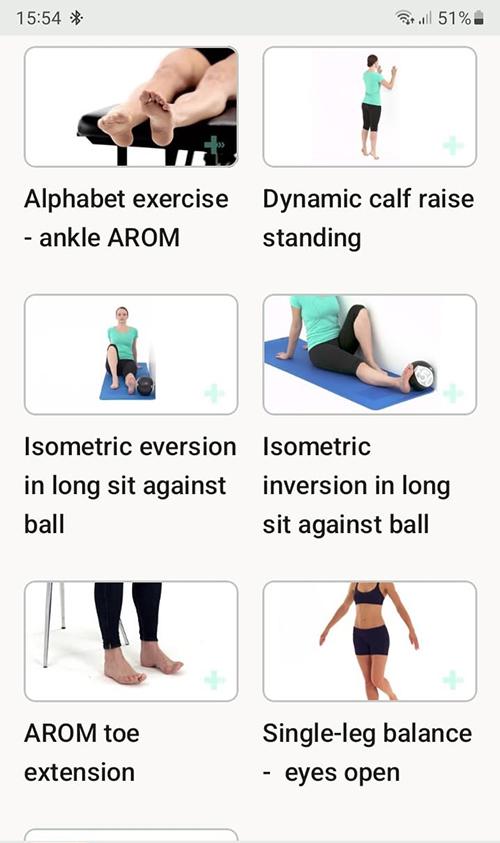Online exercise program Anterior ankle impingement