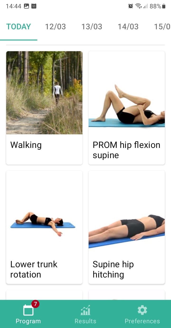 Online exercise program Nonspecific lower back pain