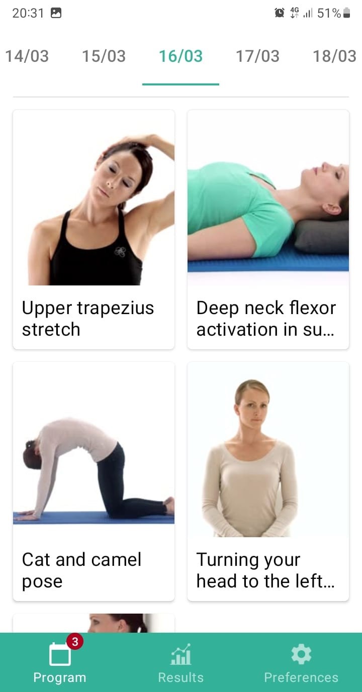 Online exercise program Cervicogenic headache