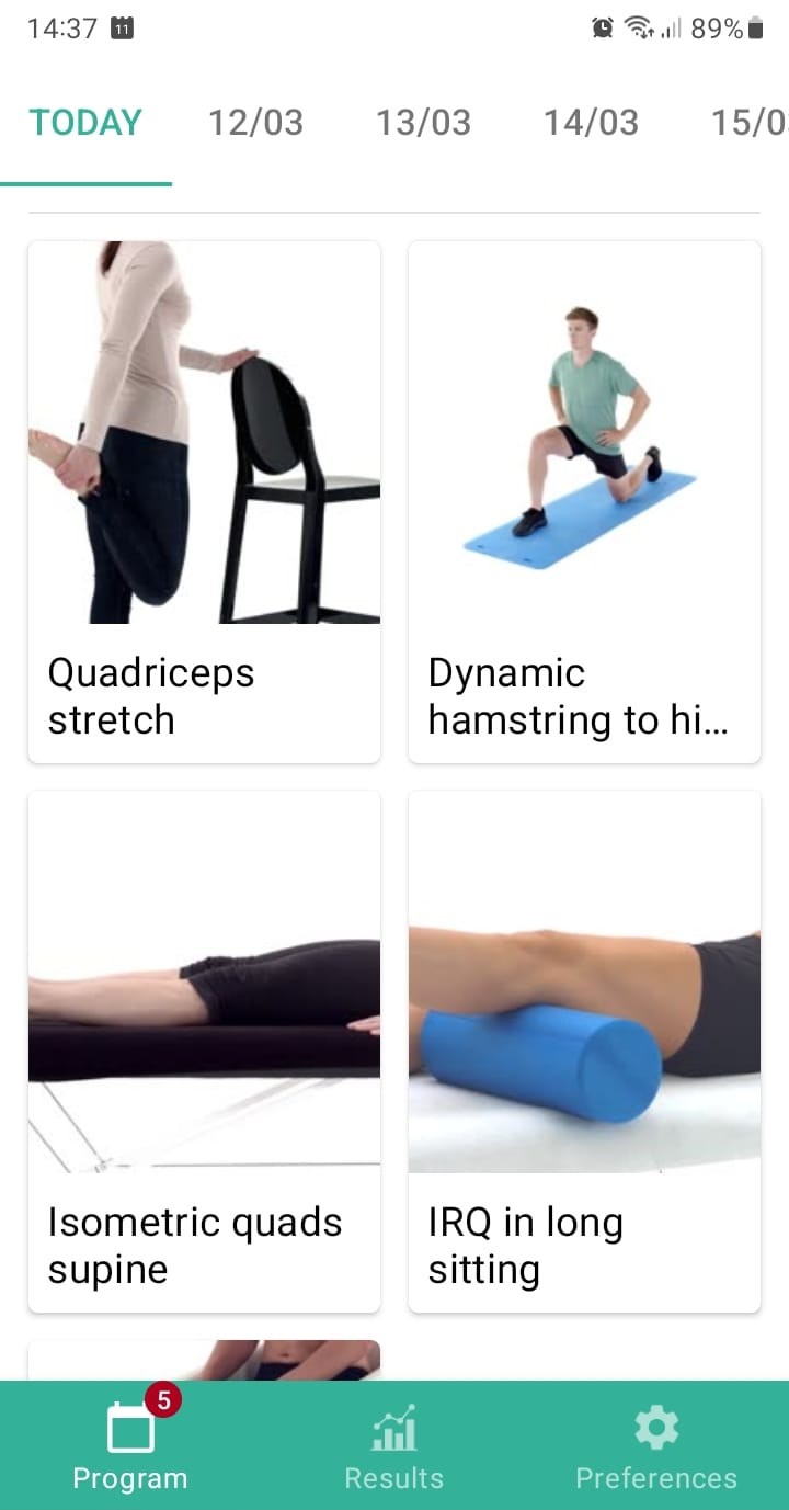 Online exercise program Quadriceps tendinitis