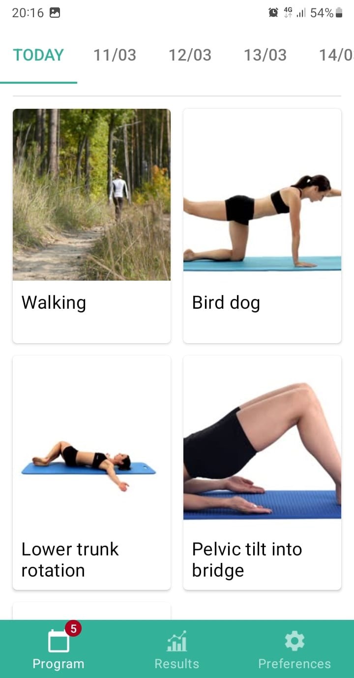 Online exercise program Scoliosis