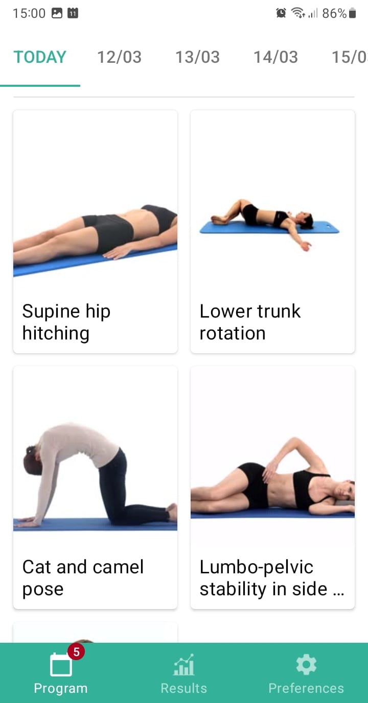 Online exercise program SI joint pain