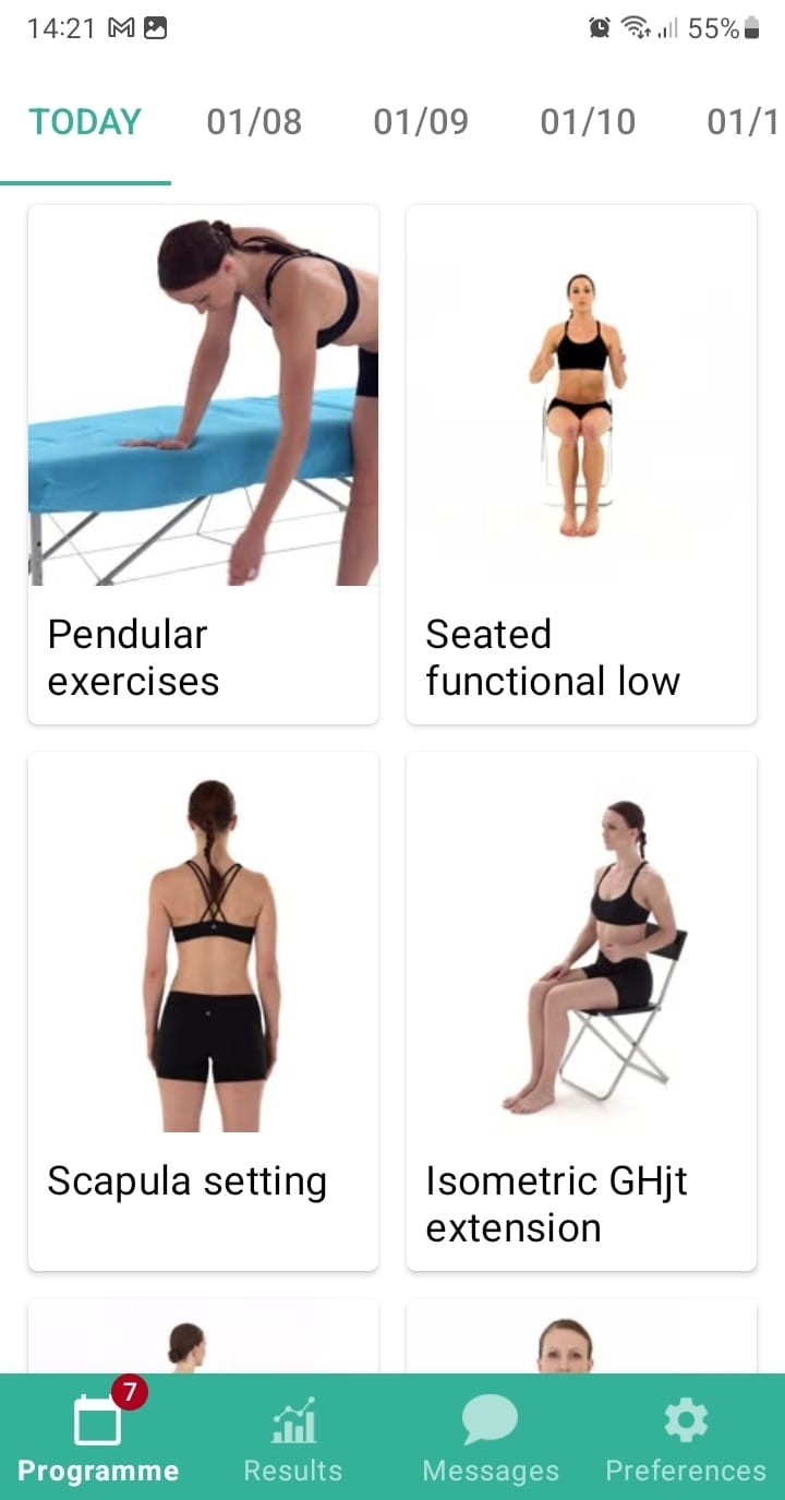 Online exercise program Acromioclavicular injury