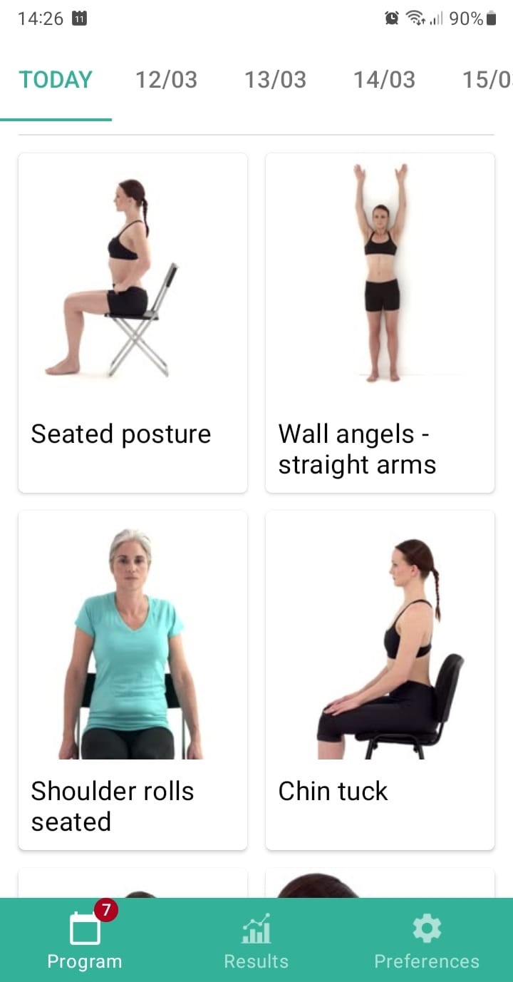 Online exercise program Cervical posture syndrome