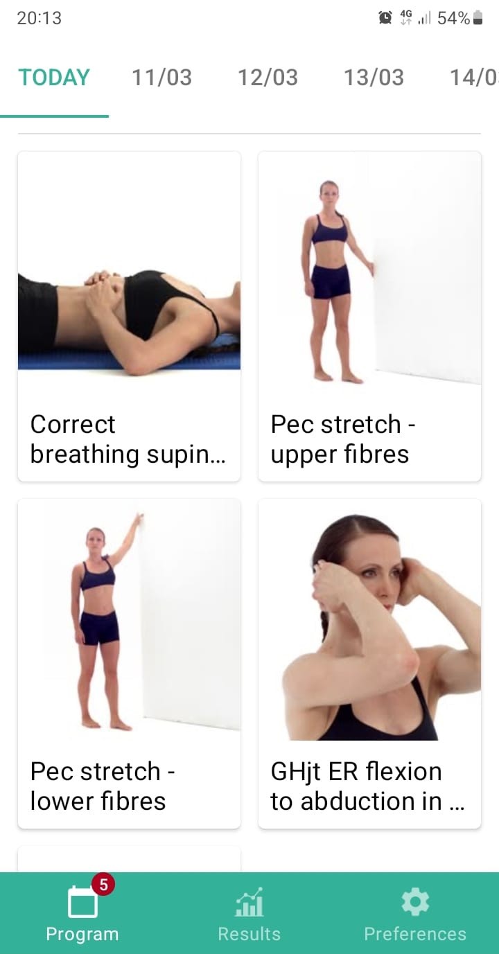 Online exercise program Costochondritis