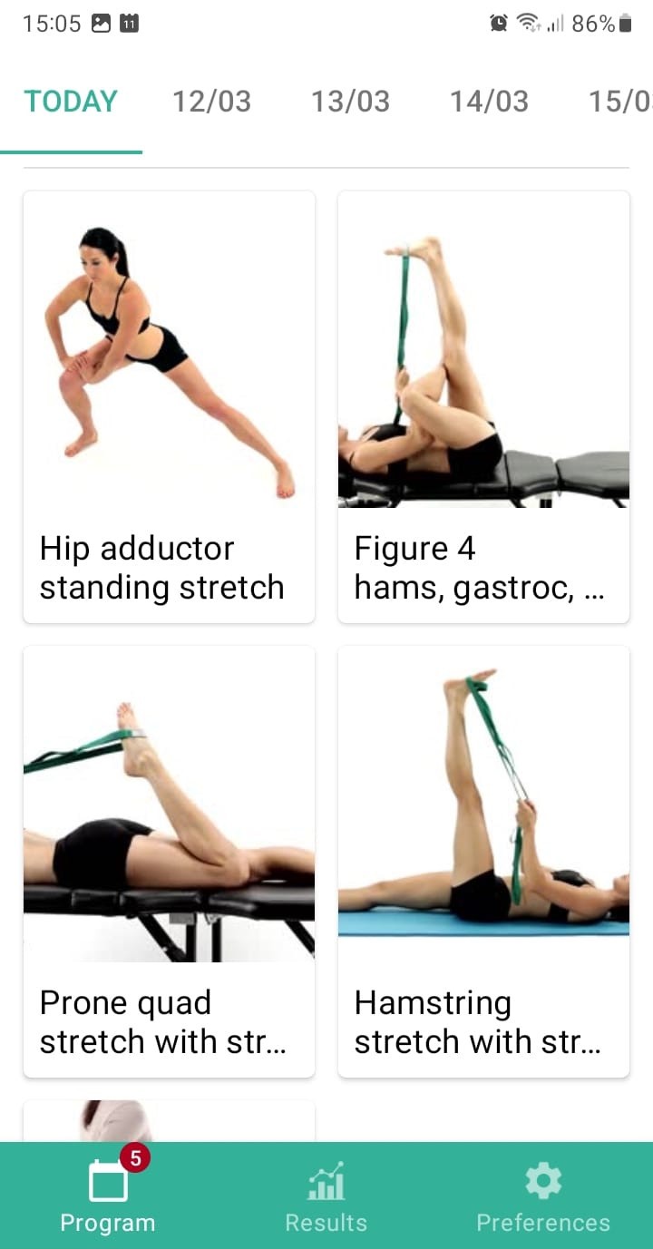 Online exercise program Patellofemoral pain syndrome