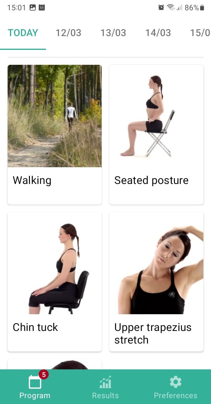 Online exercise program Thoracic outlet syndrome