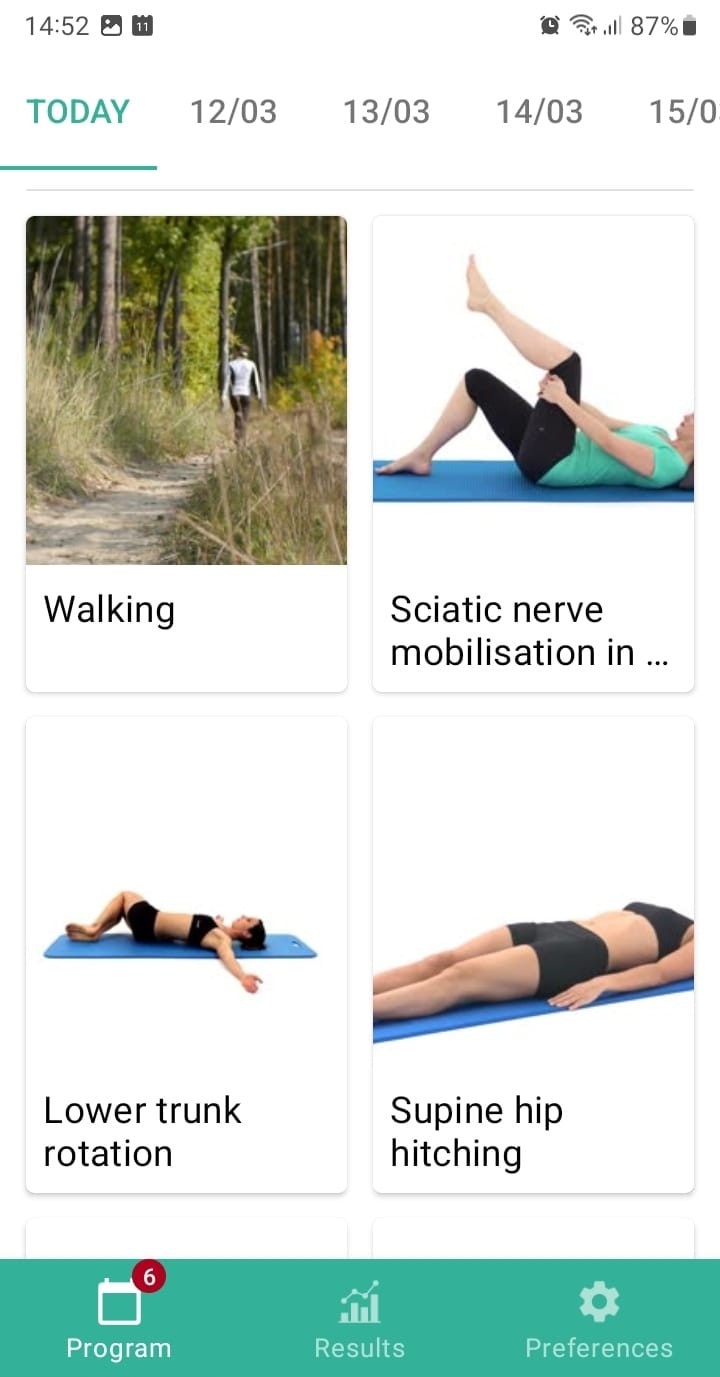 Lumbosacral radicular syndrome exercise program