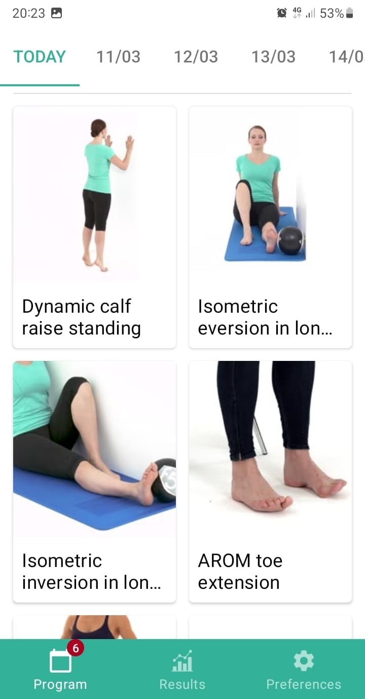 Ankle instability exercise program
